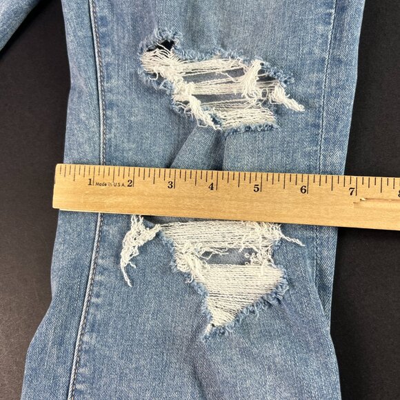 American Eagle Jean Women 26x30* Super High Rise Flare Blue Stretch Denim Tag 2R - Picture 13 of 16